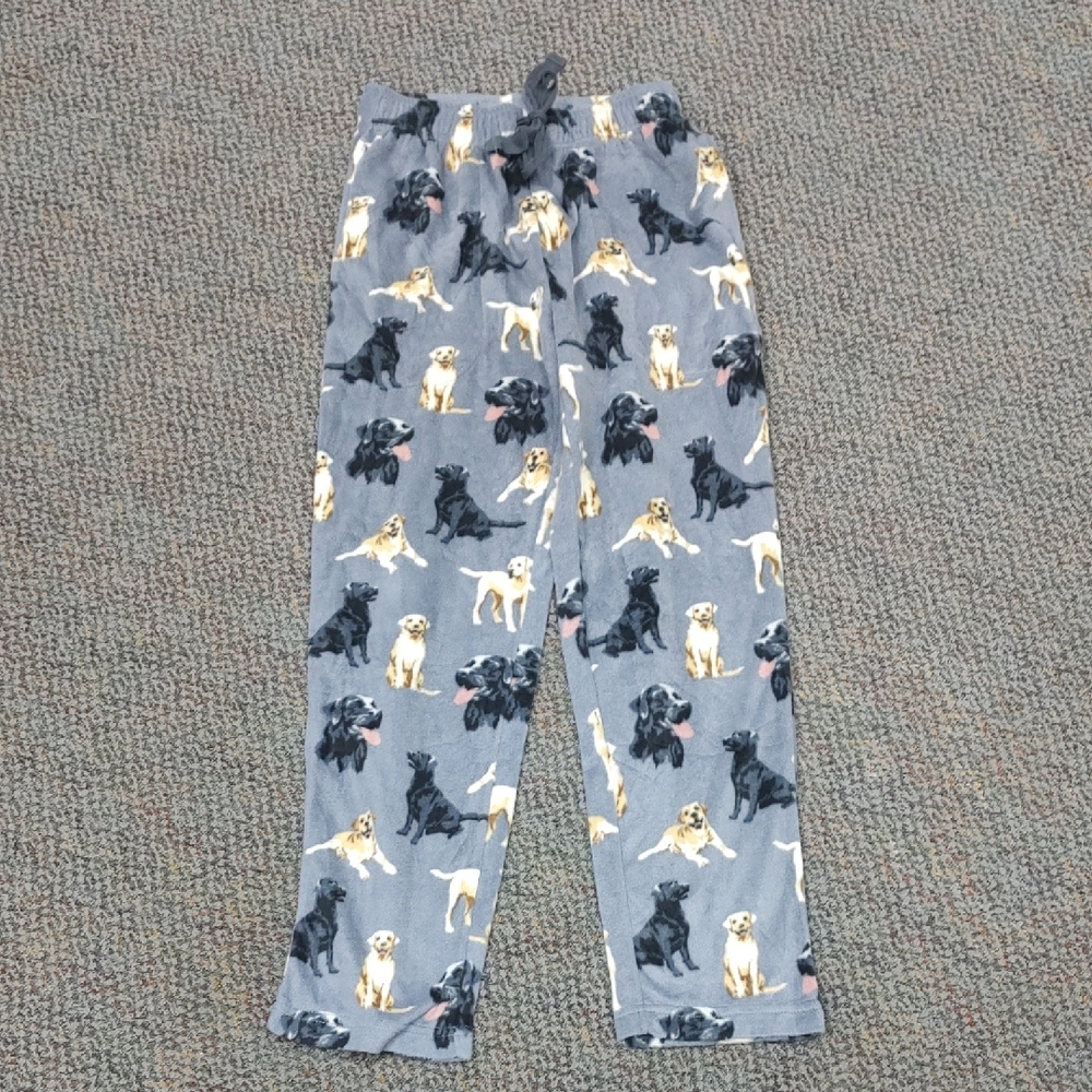 Cuddl Duds Gray Pajama Pants with Dog Print